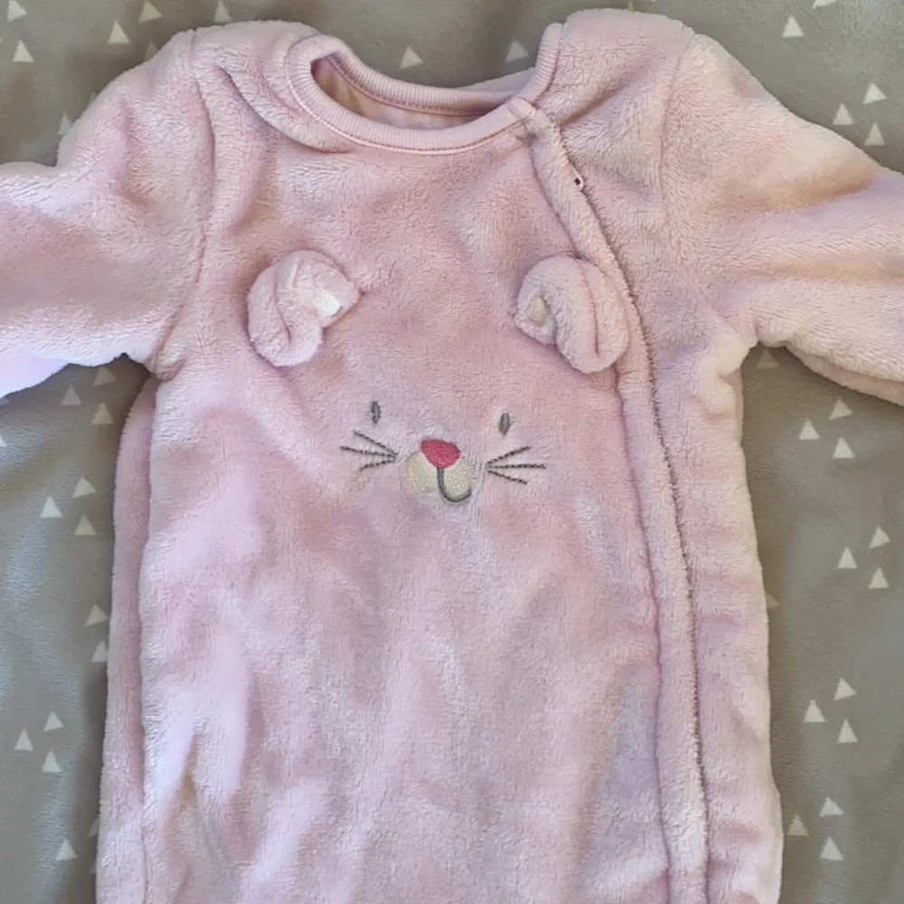 ABSORBA Baby Girl Pink Fleece Onesie Footie Size 6 Months